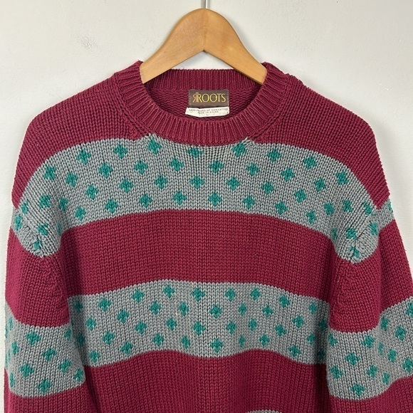 Vintage Roots Grandpa 100% Cotton Hand Framed Sweater Sz L - Picture 3 of 9
